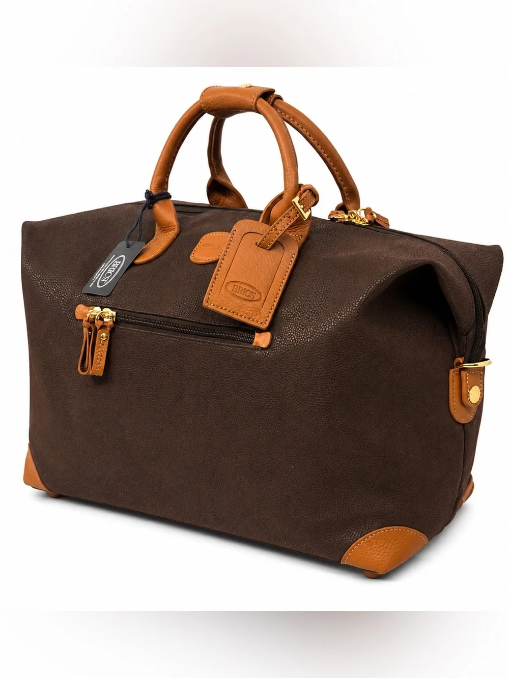 NWT Bric's Milano Life Collection 22” Brown Leather Weekender Cargo Duffle w/Tag